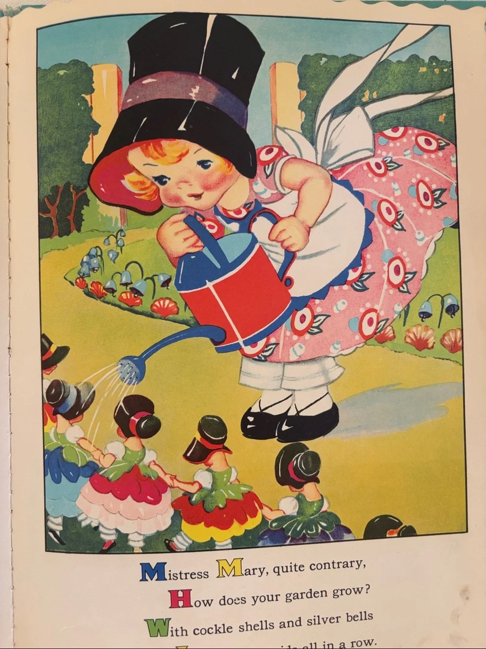 Mother Goose Illustrated Children's Book - 1943-13”Tall!